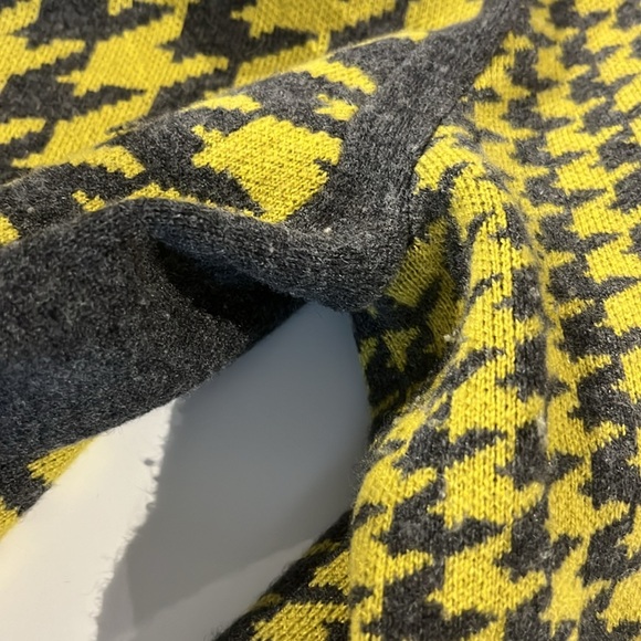Nordstrom Yellow and Grey Houndstooth Cashmere Cardigan - Picture 7 of 9